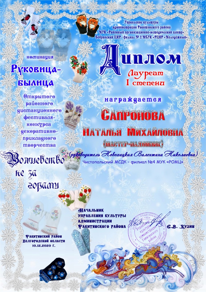 Сапронова Н.М. декабрь